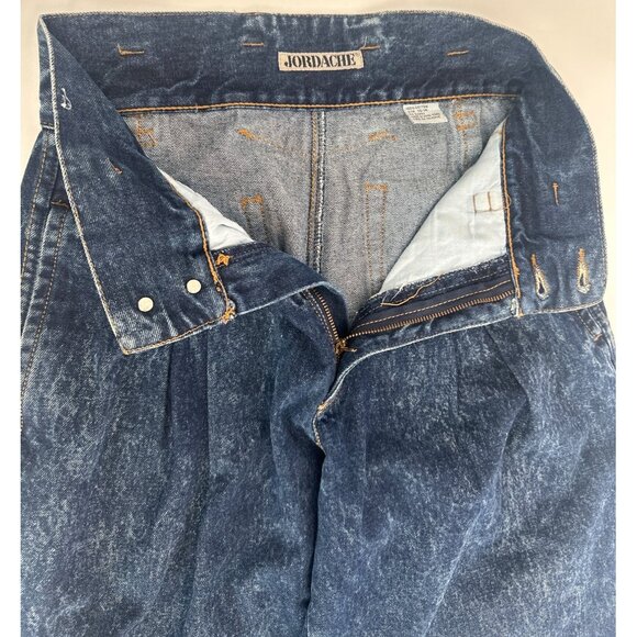 VINTAGE JORDACHE 80s HIGH RISE PLEATED ACID WASH DENIM JEANS 13/14 - Picture 8 of 10
